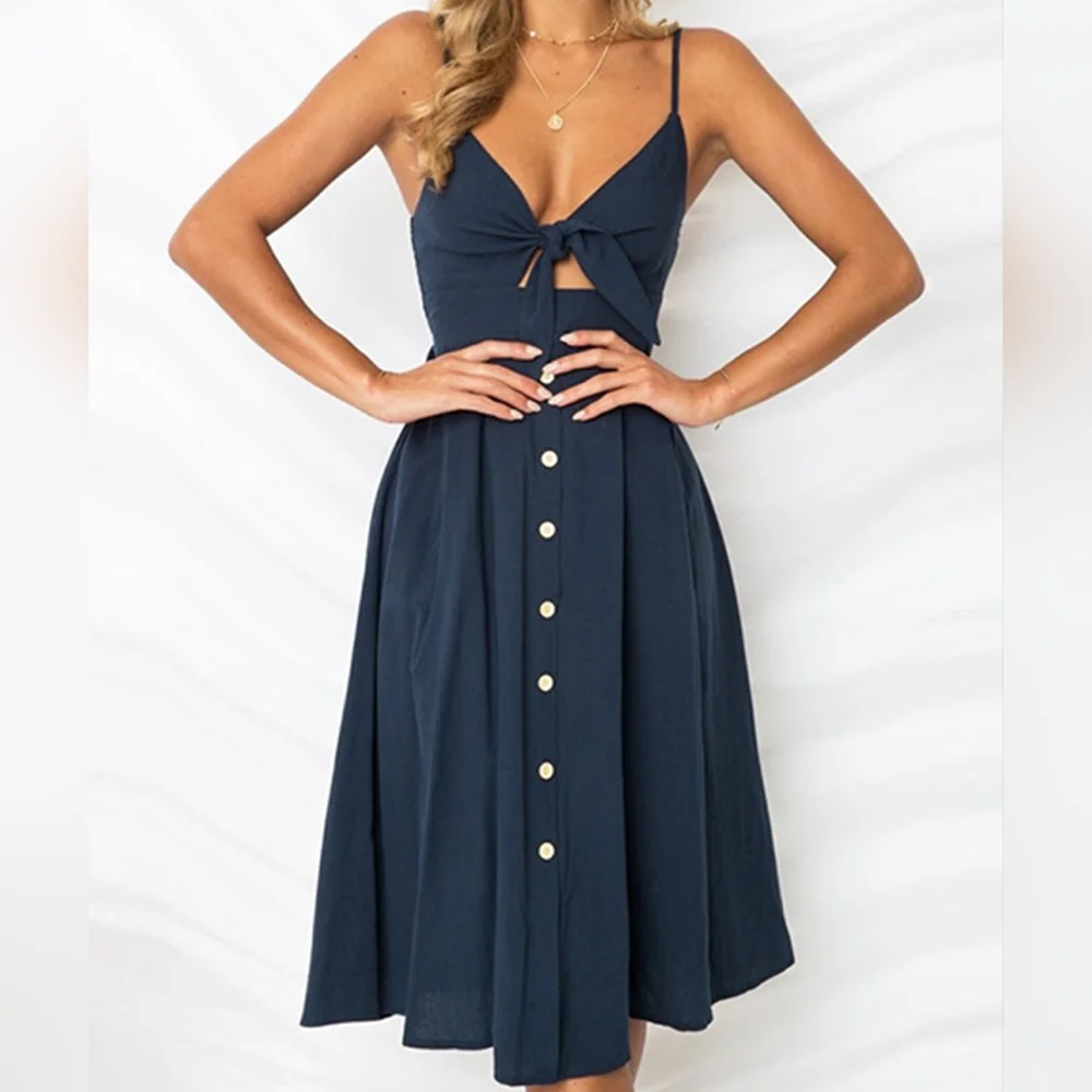 Sassy Sweetheart Smock Dress - Navy - Picture 5 of 8